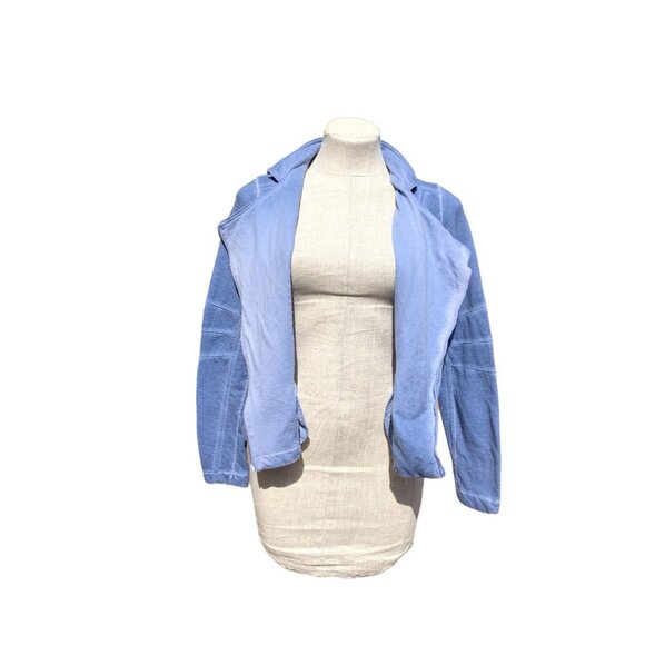 Women's Tie Dye Moto Sweat Jacket Size 4 Small "Venice Beach" Periwinkle Blue - Picture 5 of 9